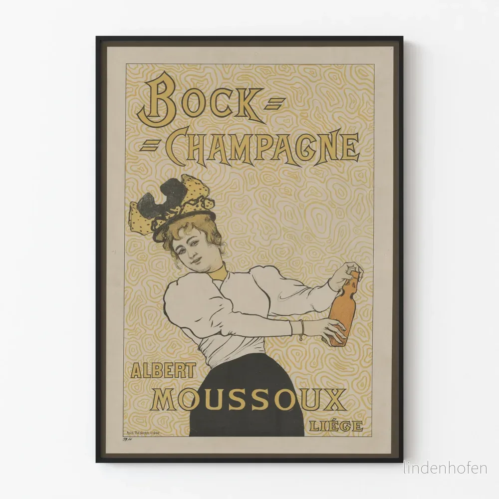 Vintageposter Bock Champagne Albert Moussoux