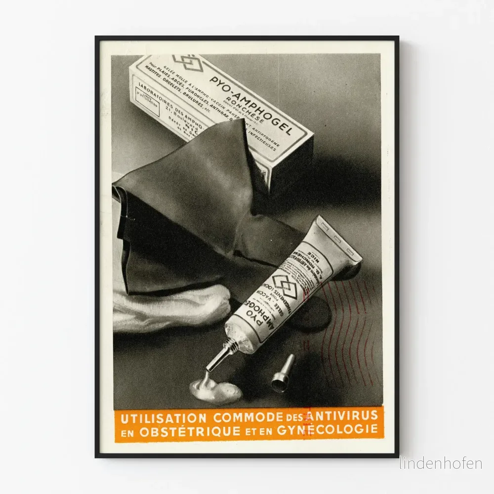 Vintage reklamposter för Pyo-Amphogel för medicinsk väggdekoration