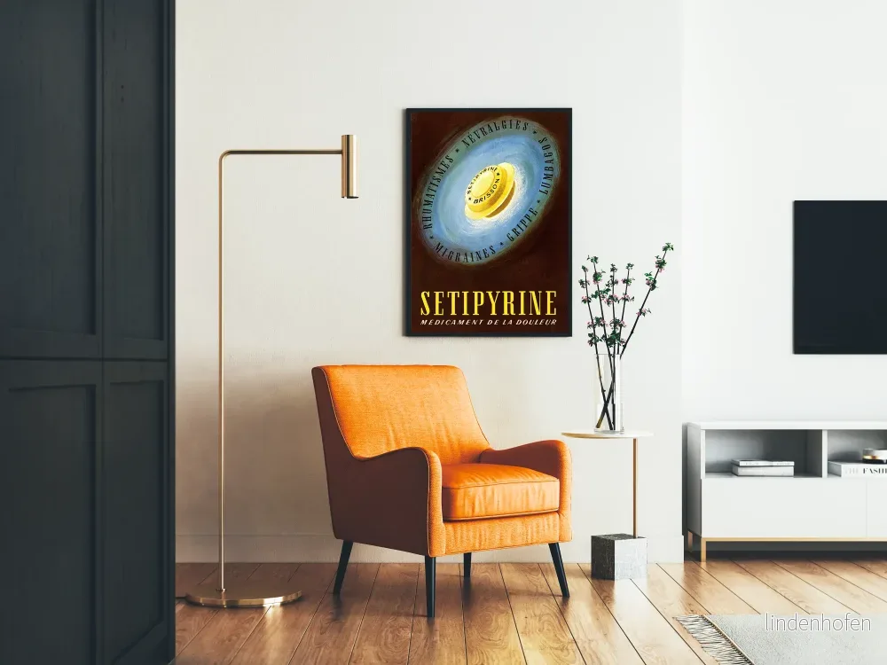 Vintageposter Setipyrine - Retro reklamposter för medicin smärta - Bild 2