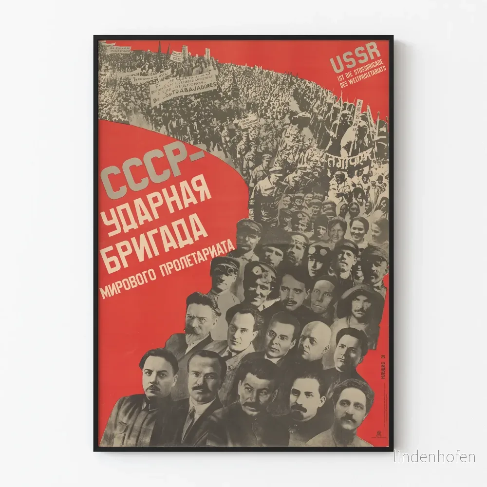 Vintage sovjetisk poster av USRR och den globala proletariatet