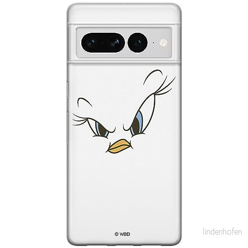 ERT GROUP mobiltelefonfodral för Google PIXEL 7 PRO originalt och officiellt licensierat Looney Tunes mönster Tweety 001 optimalt anpassad till formen på mobiltelefonen, fodral tillverkad av TPU plast 5905795165925