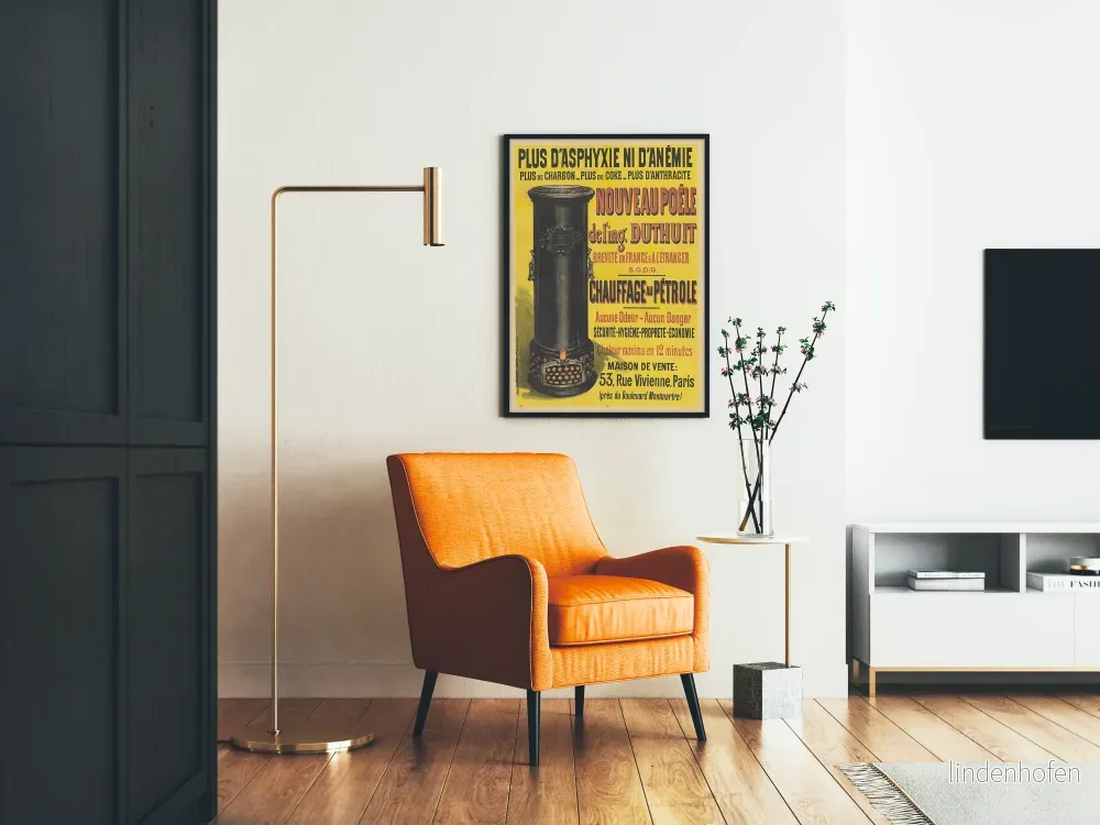 Vintageaffisch Nouveau Duthuit oljepanna Värmepanna - Bild 2