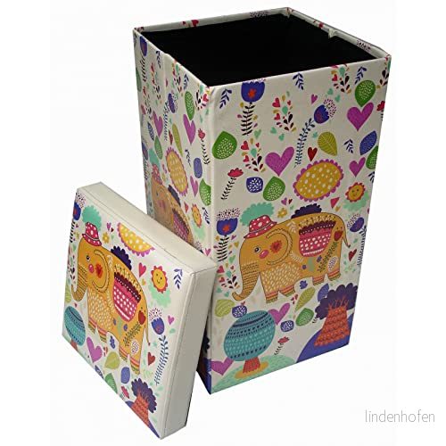 Biscottini Pouf behållare för barn och vuxna 33x60x33 cm Återförslutningsbara förvaringslådor med lock Square dekorationer 8057635093268