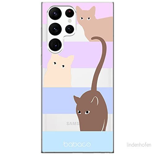 ERT GROUP mobiltelefonfodral för Samsung S22 ULTRA originalt och officiellt licensierat Babaco mönster Cats 014 optimalt anpassad till formen på mobiltelefonen, gedeeltelijk transparant 5905131068712