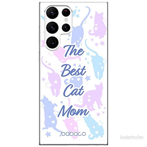 ERT GROUP mobiltelefonfodral för Samsung S22 ULTRA originalt och officiellt licensierat Babaco mönster Cats 017 optimalt anpassad till formen på mobiltelefonen, fodral tillverkad av TPU plast 5905131083951