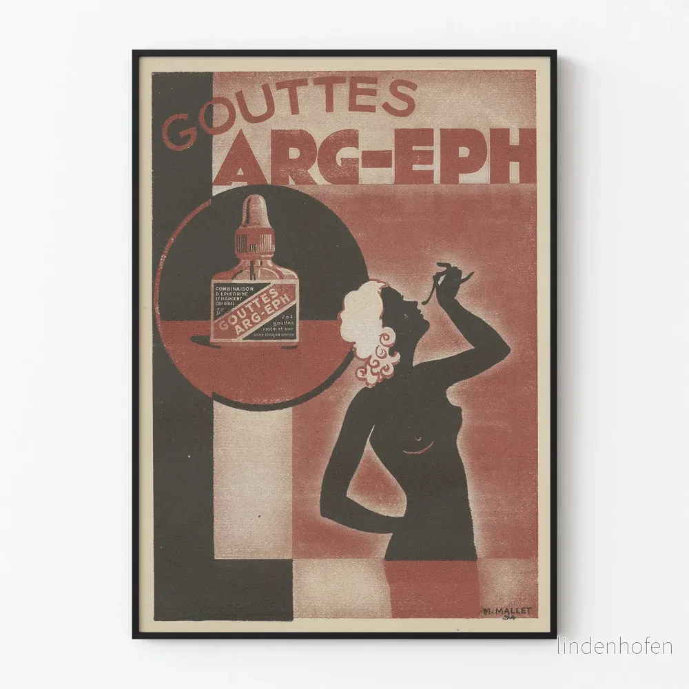 Vintageposter Gouttes ARG-EPH för retro väggdekoration