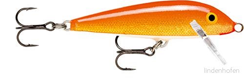 Rapala Unisex vuxen nedräkning fiskebete fisketillbehör av balsahträ sötvatten spinnbete löpdjup 0,60,9 m fiskbete 3 cm, 4g tillverkad i Estland guld fluorescerande röd, standard 22677001869