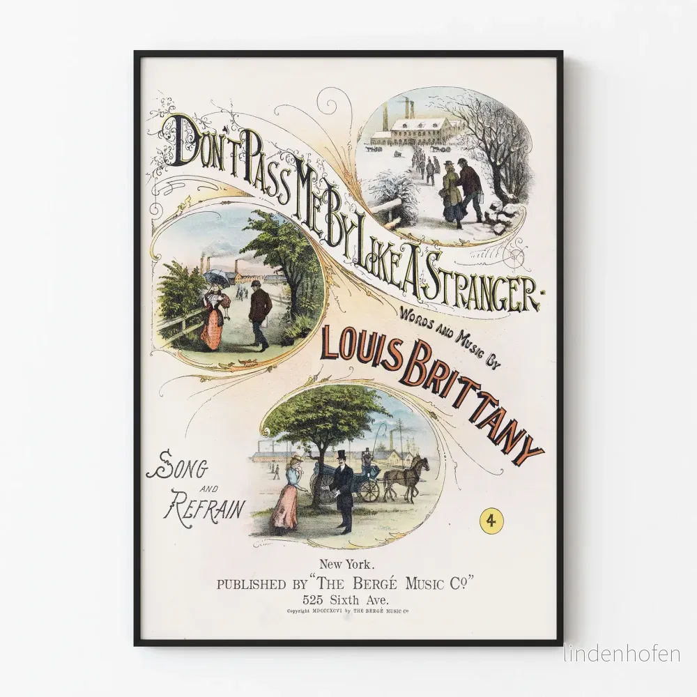 Vintage dekorativ poster Don’t Pass Me By Like a Stranger