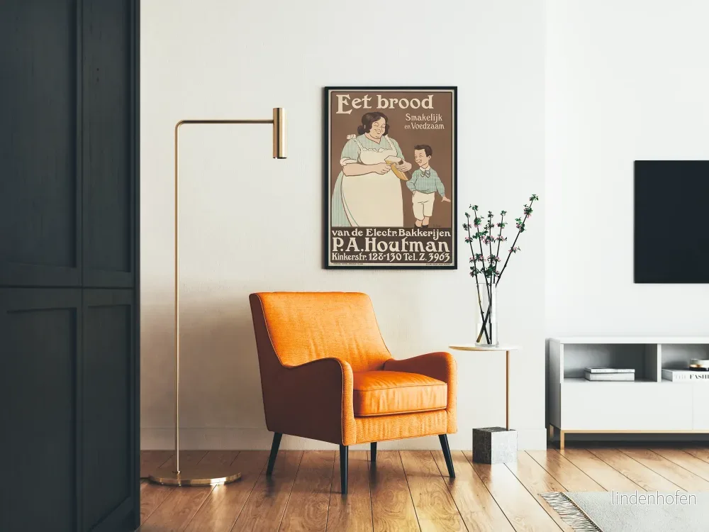 Vintageposter "Eet Brood" för smakfull väggdekoration - Bild 2