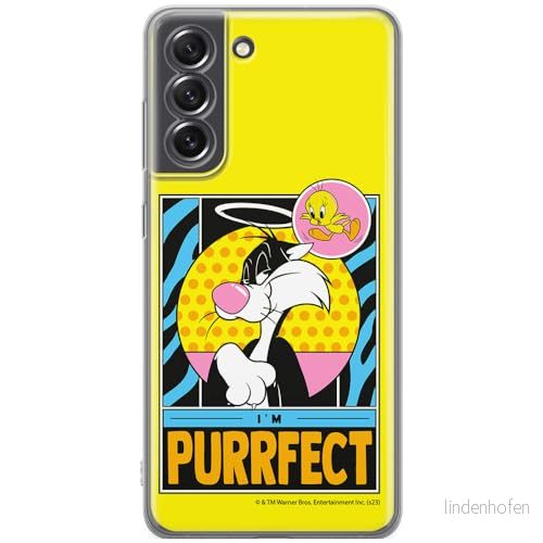 ERT GROUP mobiltelefonfodral för Samsung S21 FE originalt och officiellt licensierat Looney Tunes mönster Sylvester & Tweety 006, fodral tillverkad av TPU plast 5905795125189