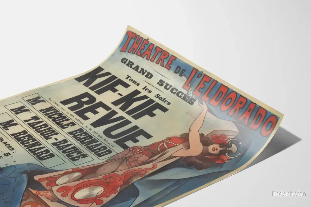 Vintageaffisch Théâtre de l'Eldorado Kif-Kif Revue väggdekoration - Bild 3