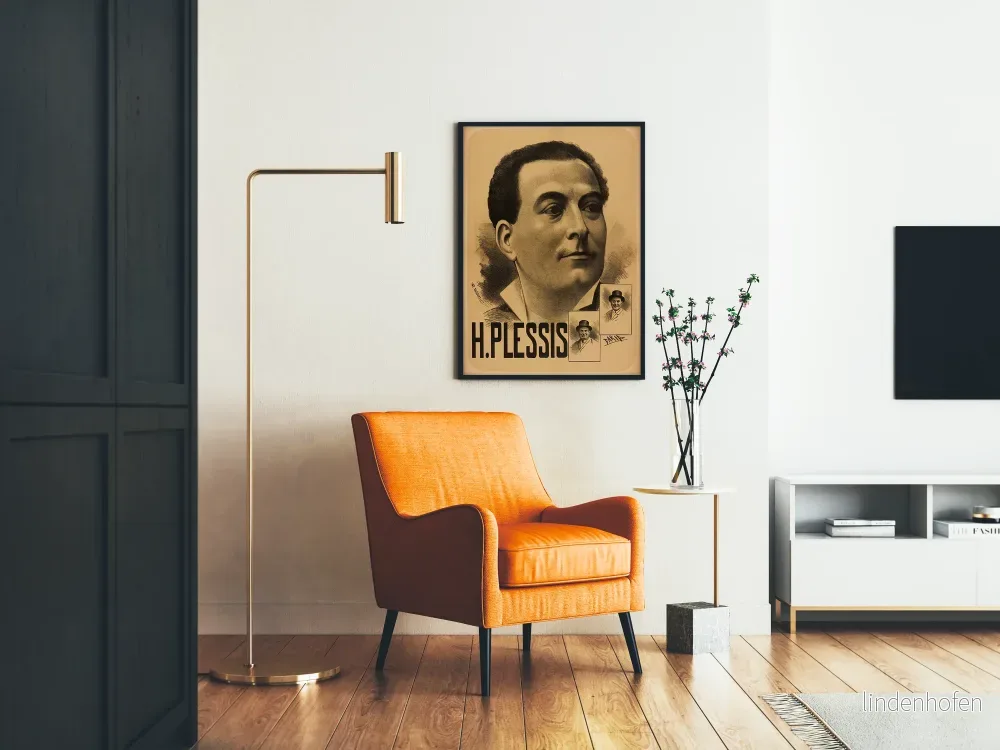 Vintage porträttaffisch av H. Plessis - Retro väggdekoration - Bild 2