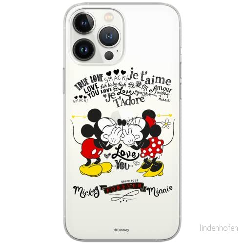 ERT GROUP mobiltelefonfodral för Xiaomi REDMI NOTE 9 originalt och officiellt licensierat Disney mönster Mickey & Minnie 005 optimalt anpassad till formen på mobiltelefonen, gedeeltelijk transparant 5903040335413