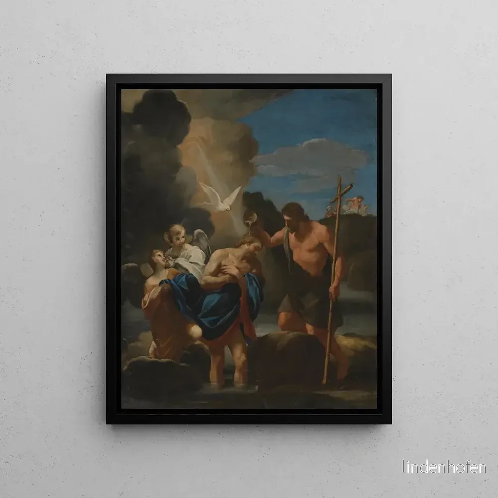 Målning Le baptême du Christ - Andrea Sacchi | Konsttryck