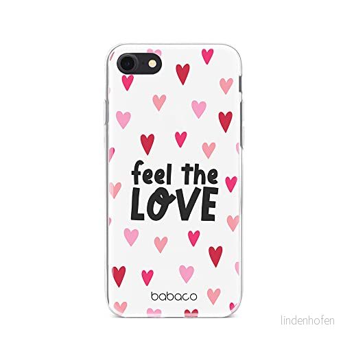 ERT GROUP mobiltelefonfodral för Apple Iphone 7/8/ SE 2/ 3 originalt och officiellt licensierat Babaco mönster Feel the love 001, gedeeltelijk transparant 5904805036958