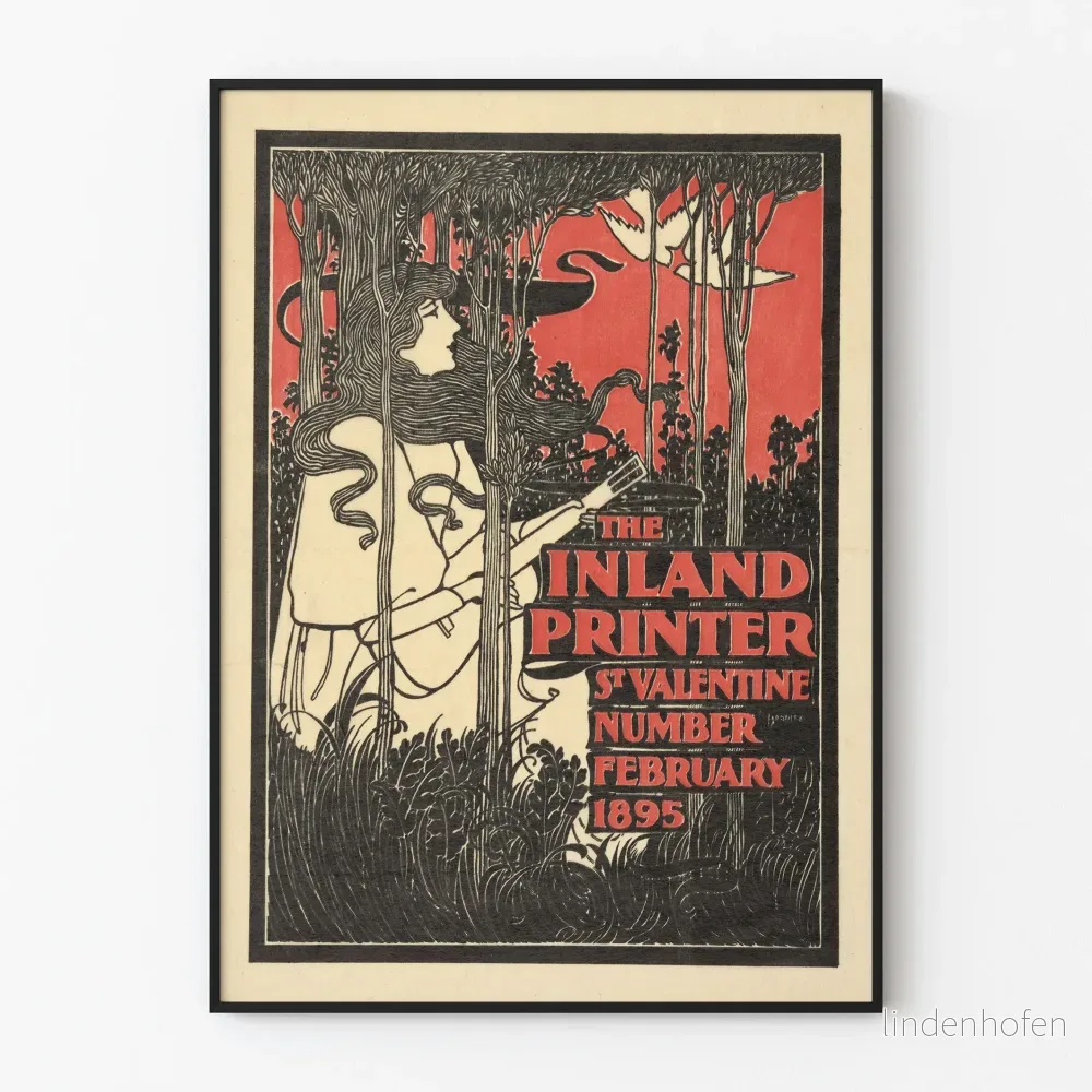 Vintageposter The Inland Printer - Alla hjärtans dag-utgåva 1895