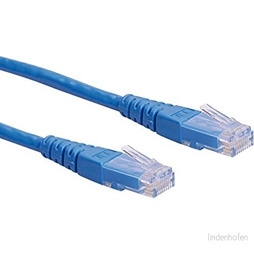 ROLINE UTP LAN kabel Cat 6 Ethernet nätverkskabel med RJ45 kontakt blå 2 m 7611990156337