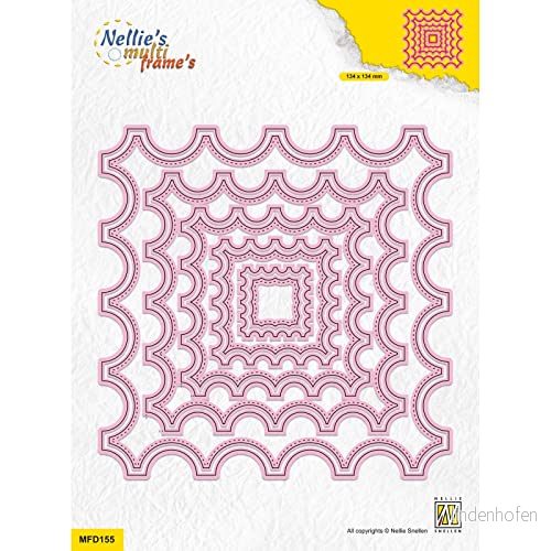 Nellie's Choice Stansmall Fyrkant 10 Multi Frame Dies och Skärschabloner på 13,4 x cm för Korttillverkning, Pyssel, Scrapbooking, Hantverk Lämplig Stansmaskinerk 8716052242306