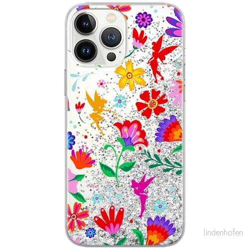 ERT GROUP mobiltelefonfodral för Apple Iphone 14 originalt och officiellt licensierat Disney mönster Tinker Bell 001 optimalt anpassad till formen på mobiltelefonen, med glitter overflow effekt 5905511588779