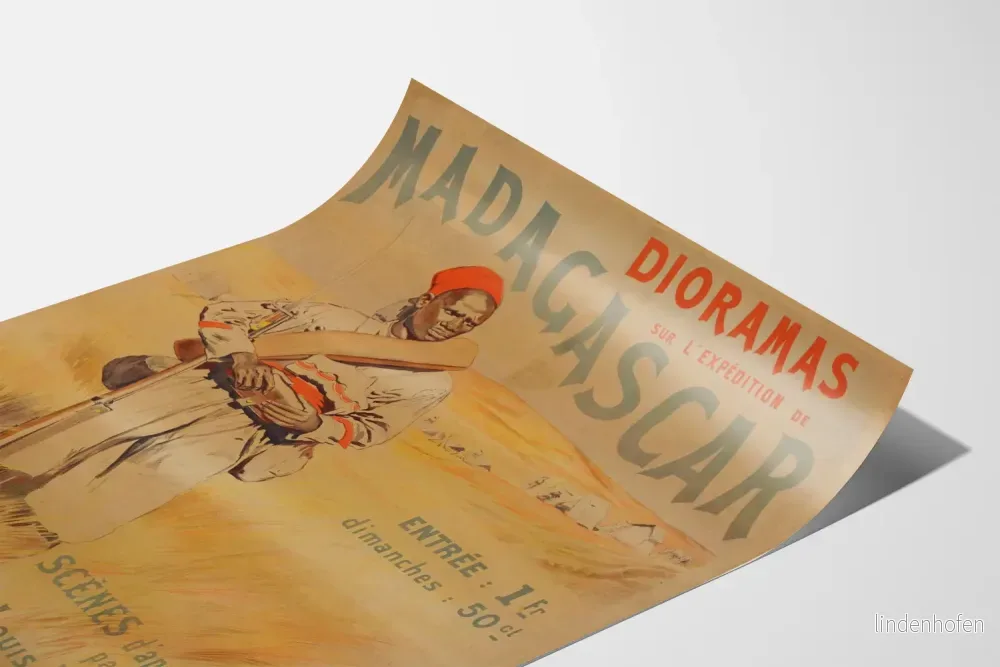 Vintageaffisch Diorama Madagaskar av Louis Tinayre - Bild 3