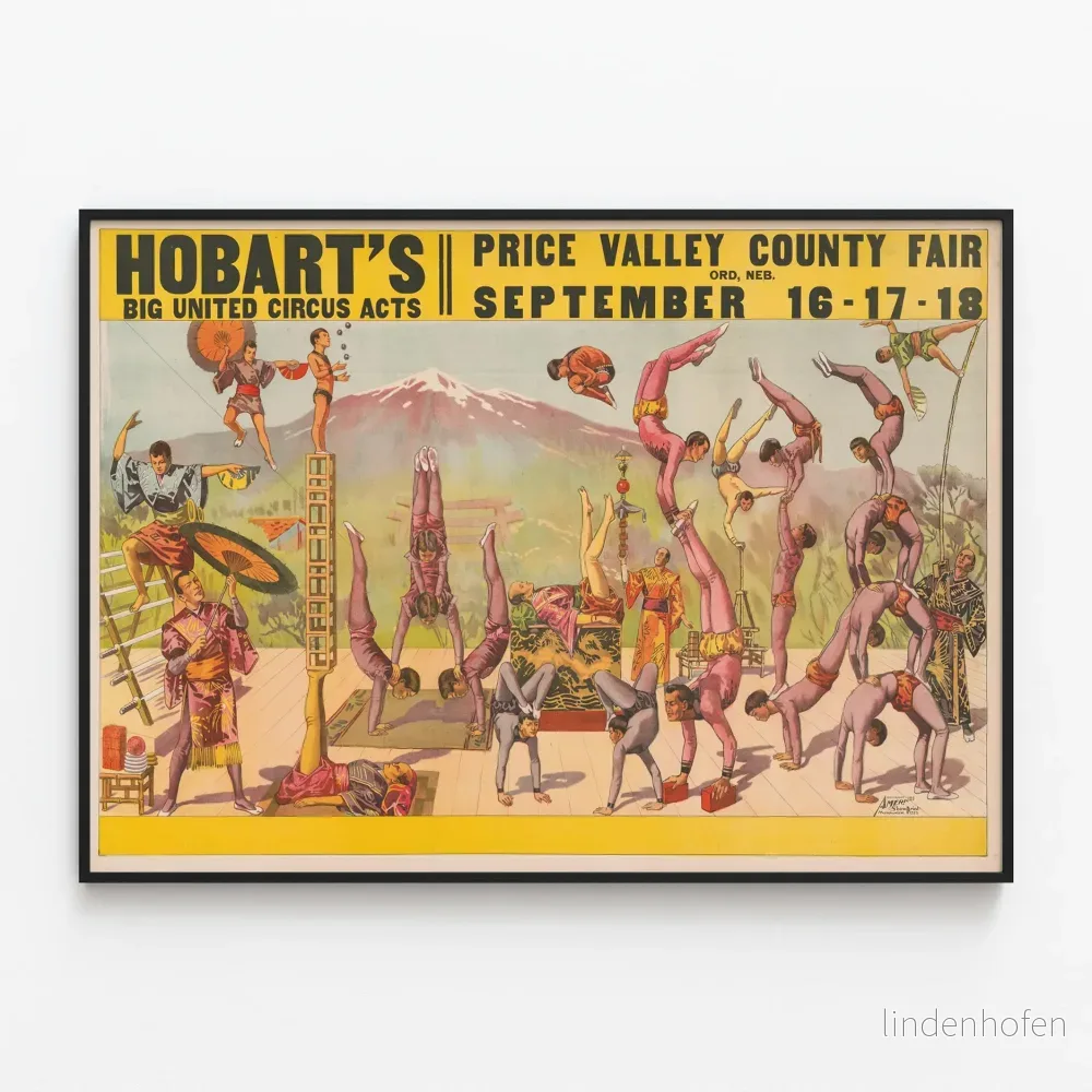 Vintageposter Hobart’s Big United Circus Acts – Väggdekoration för cirkusevenemang Vintageposter Hobart’s Big United Circus Acts – Väggdekoration för cirkusevenemang