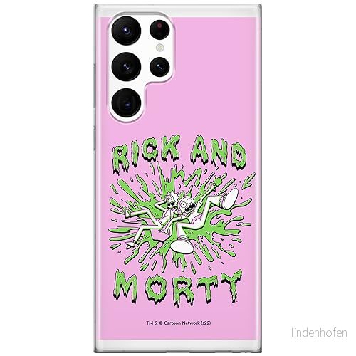 ERT GROUP mobiltelefonfodral för Samsung S22 ULTRA originalt och officiellt licensierat Rick and Morty mönster & 024, fodral tillverkad av TPU plast 5905511150884