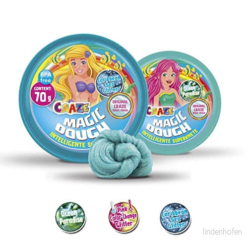 Craze Magic Dough Ocean Paradise intelligent lera sjöjungfru barnlera 70 g burk magisk motiv förval inte möjligt modellering 12826 4059779012826