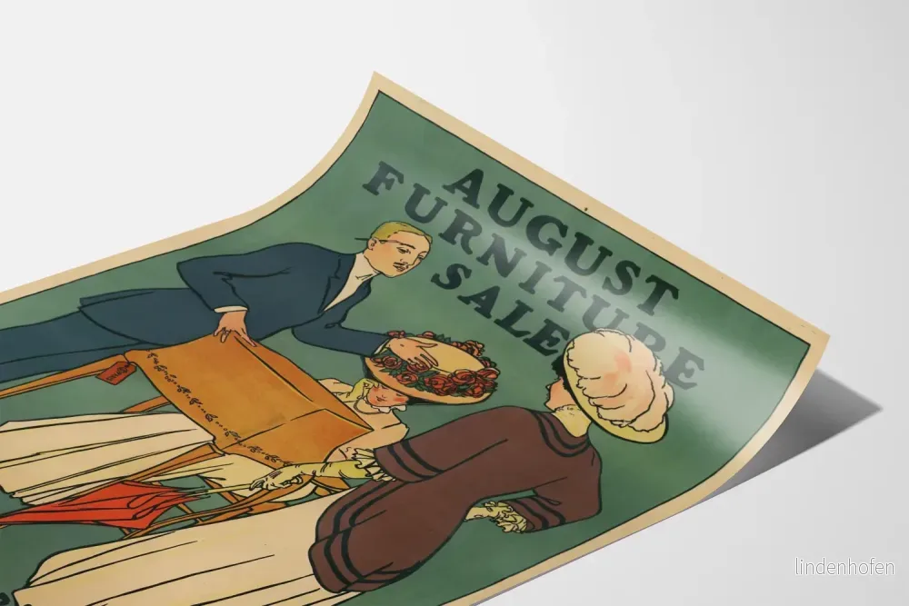 Vintageposter för möbelförsäljning hos Wanamaker's i augusti - Bild 3