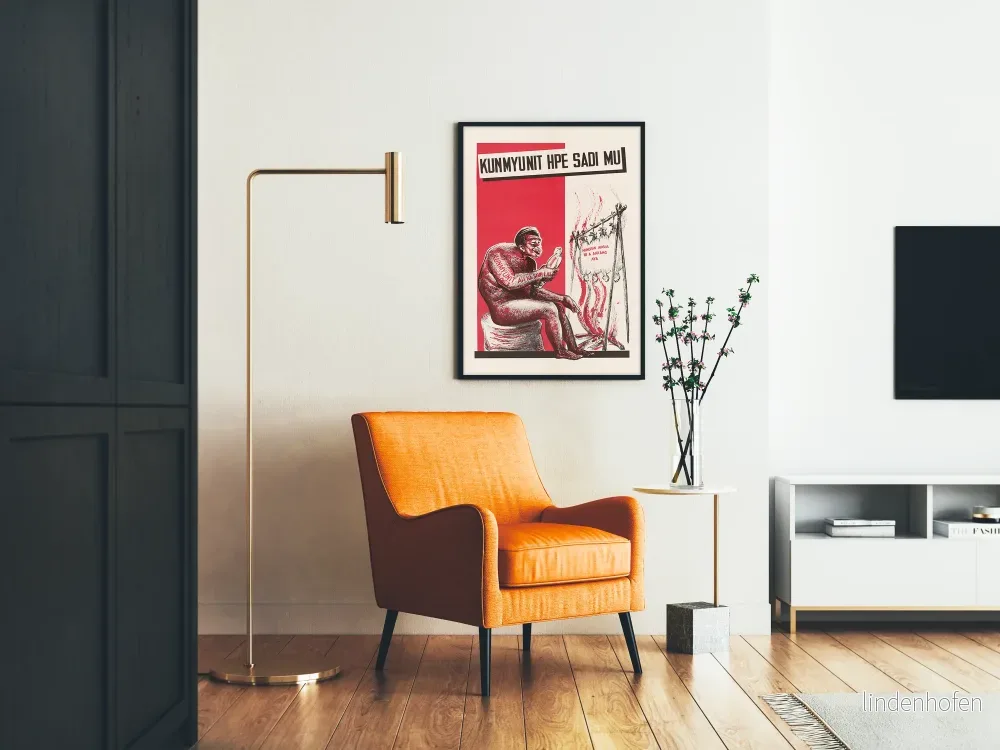 Vintage antikommunist propagandaposter i rött och svart - Bild 2