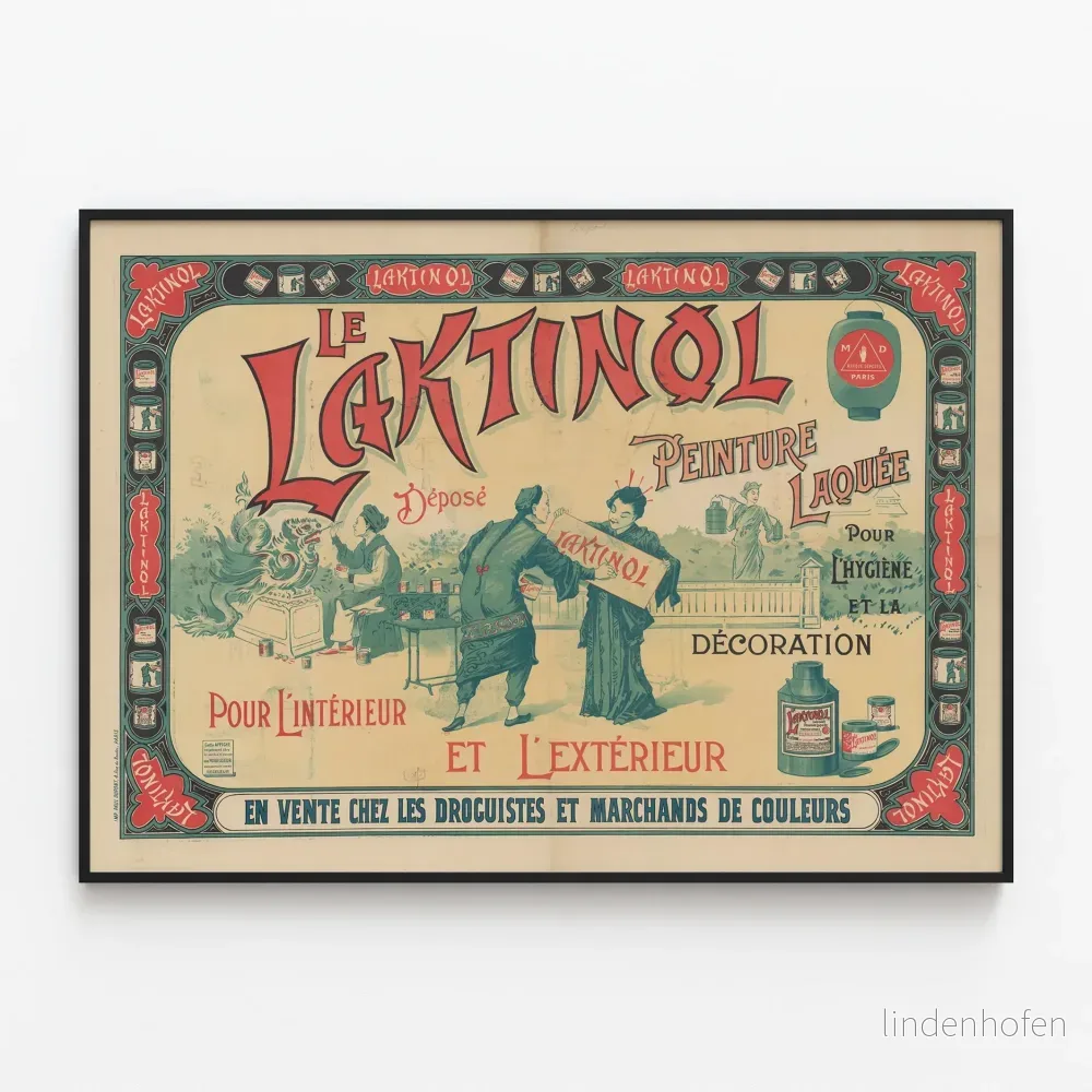 Vintageposter Le Laktinol – Glansig målning för inomhus- och utomhusbruk