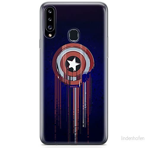ERT GROUP mobiltelefonfodral för Samsung A20S originalt och officiellt licensierat Marvel mönster Captain America 017 optimalt anpassad till formen på mobiltelefonen, fodral tillverkad av TPU plast 5904805437014