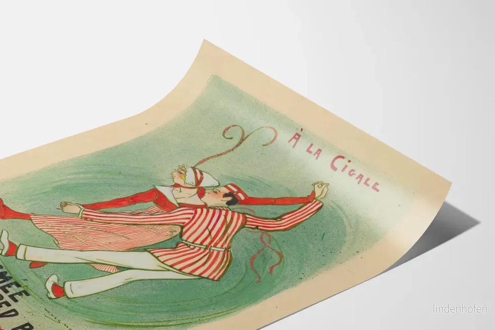Vintageposter "À la Cigale" med Esmée och Fred Pascal - Bild 3
