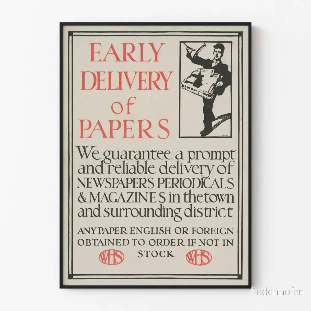 Vintageposter för snabbleverans av tidningar