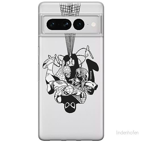 ERT GROUP mobiltelefonfodral för Google PIXEL 7 PRO originalt och officiellt licensierat Marvel mönster Spider Man 043 optimalt anpassad till formen på mobiltelefonen, gedeeltelijk transparant 5905795177096