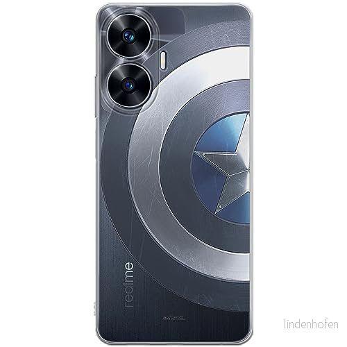 ERT GROUP mobiltelefonfodral för Realme C55 originalt och officiellt licensierat Marvel mönster Capitan America 006 optimalt anpassad till formen på mobiltelefonen, gedeeltelijk transparant 5905511857165