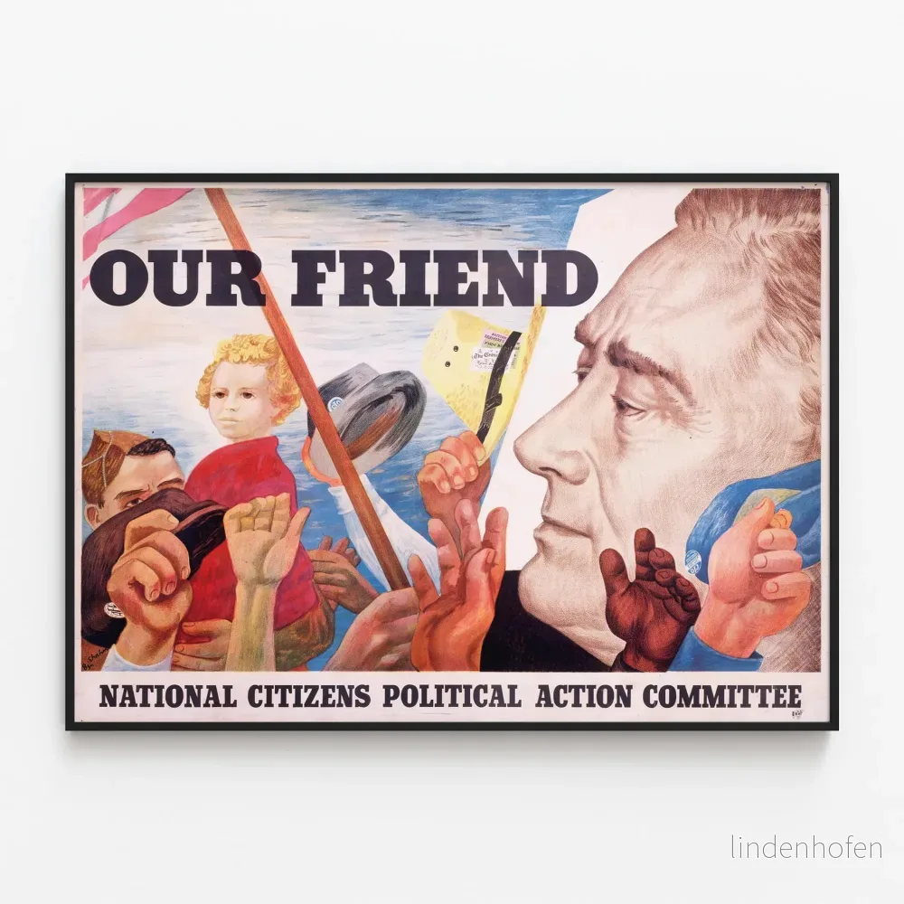 Vintageposter Our Friend - politisk väggdekoration