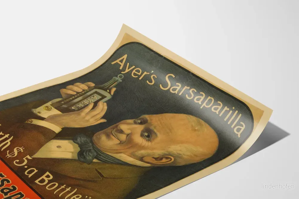 Vintageposter Ayer's Sarsaparilla Väggdekoration Retro - Bild 3