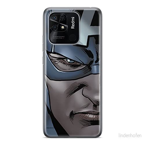 ERT GROUP mobiltelefonfodral för Xiaomi REDMI 10C originalt och officiellt licensierat Marvel mönster Captain America 020 anpassad till formen på mobiltelefonen, fodral tillverkad av TPU plast 5905511534790
