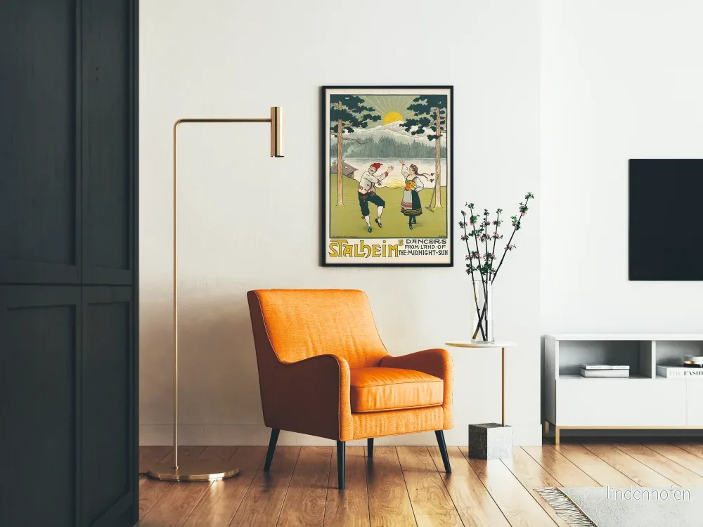 Vintageposter med traditionella dansare från Stalheim - Bild 2