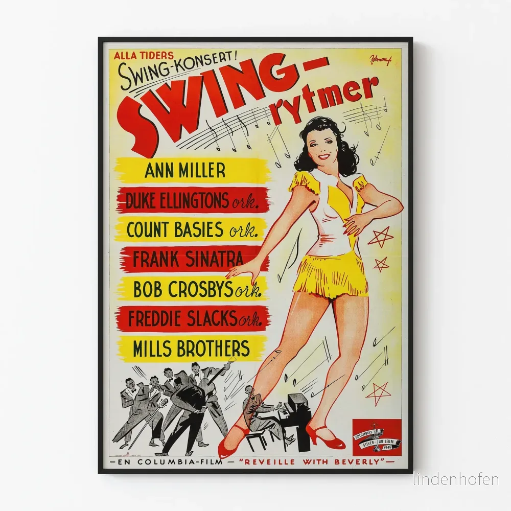 Vintageposter Swing-rytmer - retro musikkonstnärlig väggdekoration
