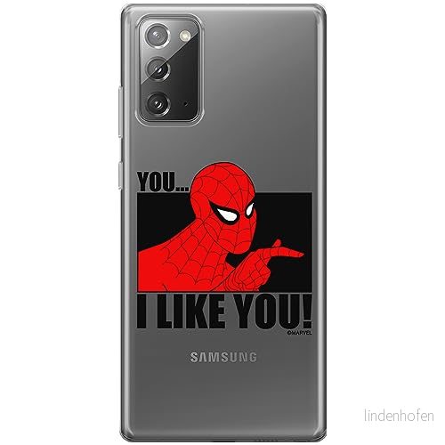 ERT GROUP mobiltelefonfodral för Samsung GALAXY NOTE 20 originalt och officiellt licensierat Marvel mönster Spider Man 034 optimalt anpassad till formen på mobiltelefonen, gedeeltelijk transparant 5905795010089
