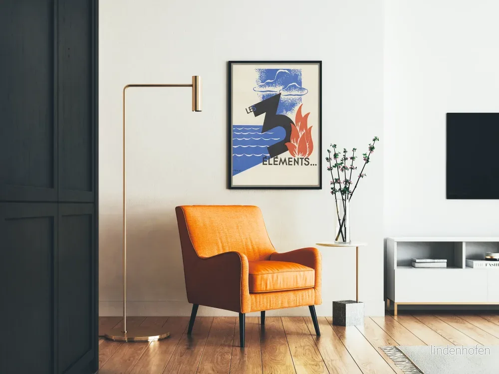 Dekorativ poster med de 3 elementen i vintage grafisk design - Bild 2