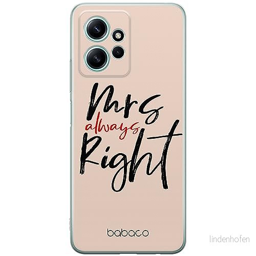 ERT GROUP mobiltelefonfodral för Xiaomi REDMI NOTE 12 4G originalt och officiellt licensierat Babaco mönster Mrs Right 001 anpassad till formen på mobiltelefonen, fodral tillverkad av TPU plast 5905511943547