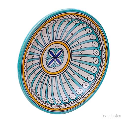 Biscottini Dekorativ tallrik 32,5x32,5x9,5 cm Marockansk handgjord keramisk Köksdekorationer Handmålade dekorativa tallrikar 8057635095910