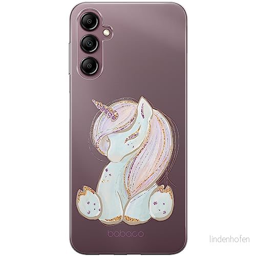 ERT GROUP mobiltelefonfodral för Samsung A14 4G/5G originalt och officiellt licensierat Babaco mönster Unicorn 002 optimalt anpassad till formen på mobiltelefonen, gedeeltelijk transparant 5905511831585