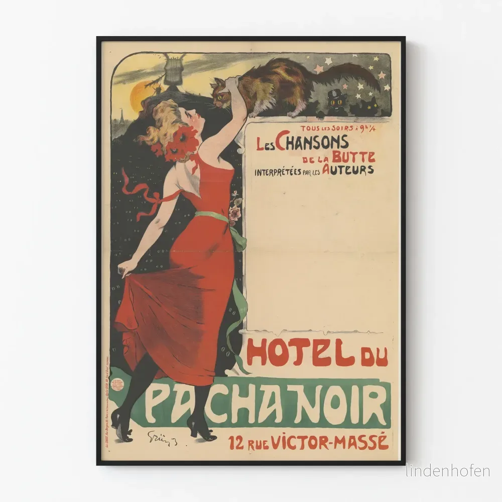Vintageposter Les Chansons de la Butte – Hôtel du Pacha Noir