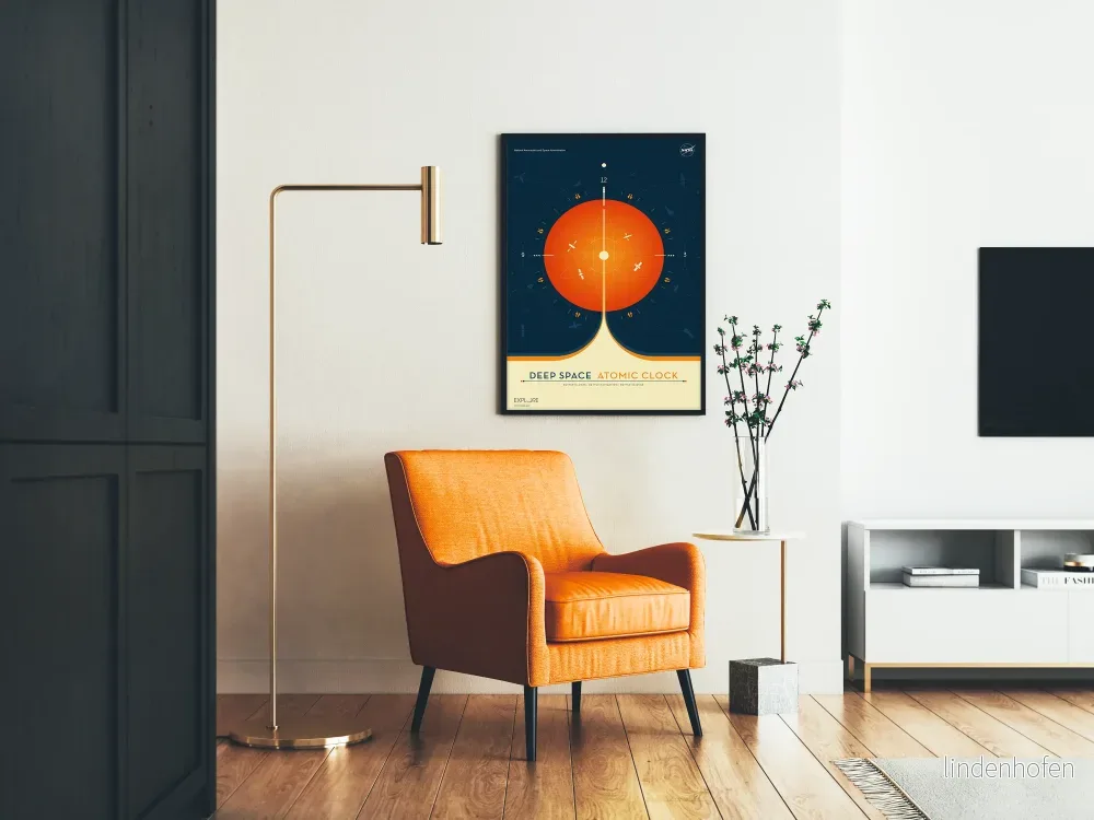 Dekorativ poster av Deep Space Atomic Clock - Rymdtema Orange - Bild 2