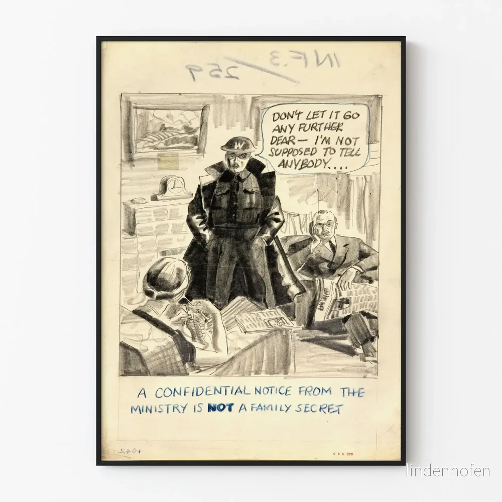 Vintage humoristisk poster om regeringshemligheten