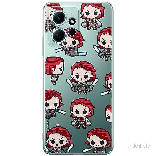 ERT GROUP mobiltelefonfodral för Xiaomi REDMI NOTE 12 4G originalt och officiellt licensierat Marvel mönster Black Widow 013 optimalt anpassad till formen på mobiltelefonen, gedeeltelijk transparant 5905511944339