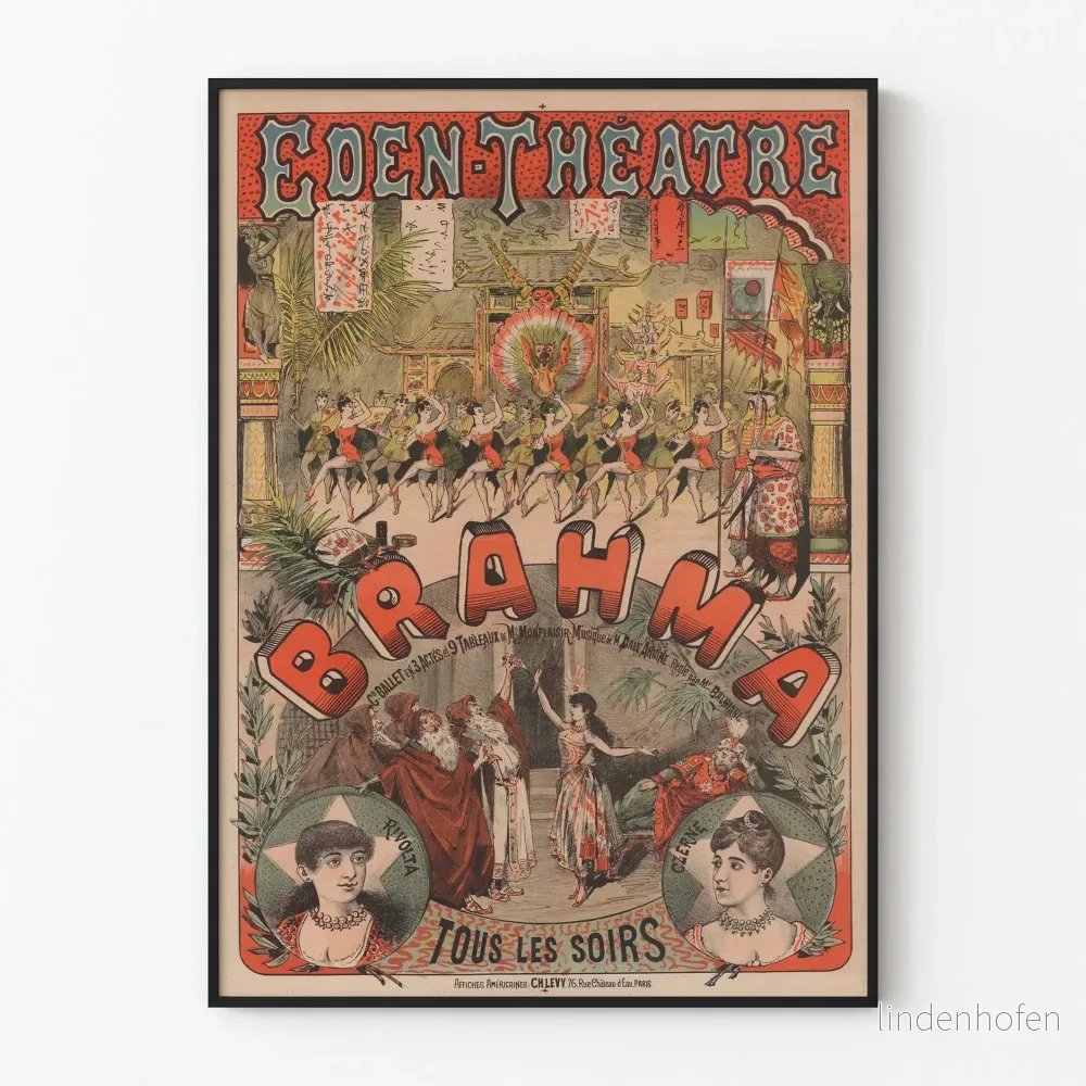 Vintageposter Eden-Theatre Brahma väggdekoration retro